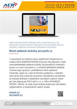 informační buletin o materiálech sika nabízených velkoobchodem ACR
